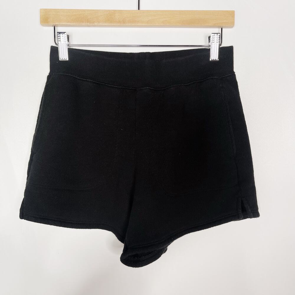 Madewell XS Heathered Weathered Black Airyterry Stitched Pocket Sweatshort